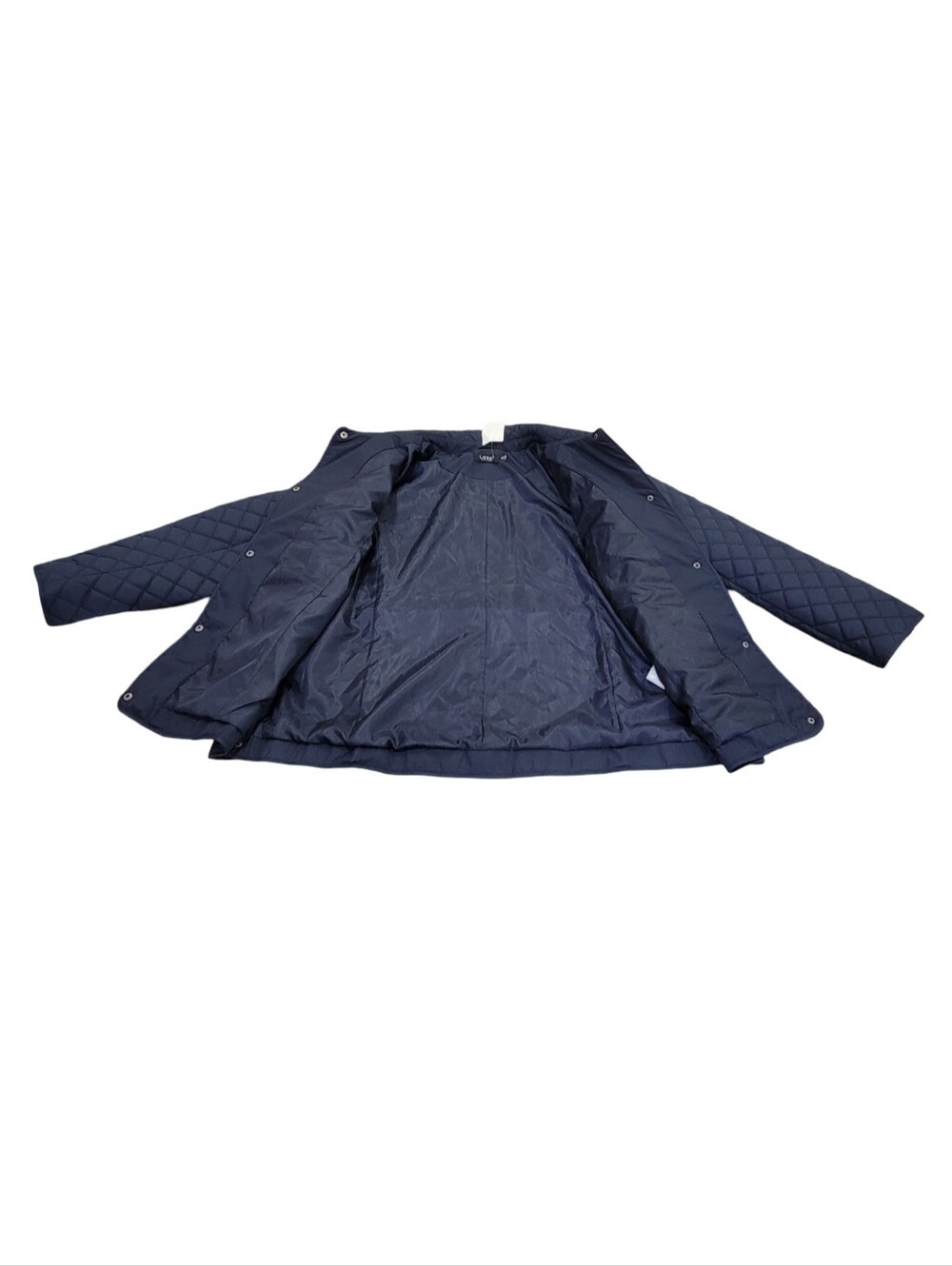 NWT Lauren Ralph Lauren Navy Quilted Jacket Crest Lightweight Coat Women’s 1X - Picture 8 of 17